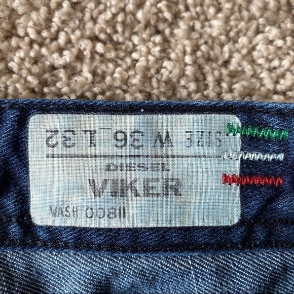 DIESEL VIKER Jeans Wash 008II Straight Leg Distressed Men's size 36 x 31 ITALY - Picture 10 of 13